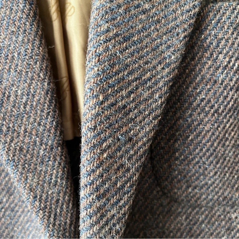 Vintage Men’s Bill Blass Tweed Wool Brown Single Breasted Blazer Size 42